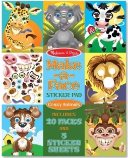 Crazy Animals Make-A-Face Sticker Pad