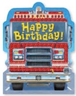 Fire Truck Foil Birthday Card