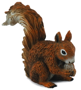 Red Squirrel Eating Figure