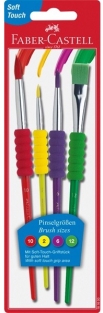 Soft Grip Paint Brushes 4-Pack