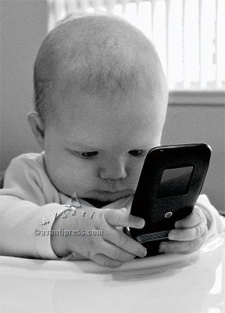 BABY WITH CELL PHONE BIRTHDAY