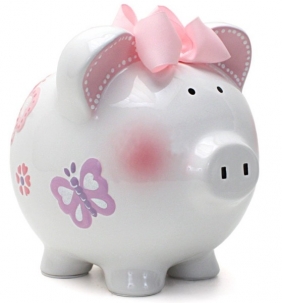 LARGE BUTTERFLY PIGGY BANK 