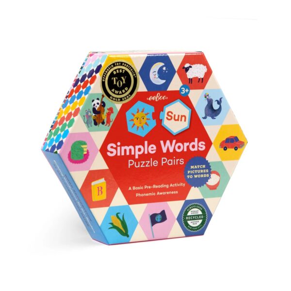 HEXAGON SIMPLE WORDS PUZZLE PAIRS