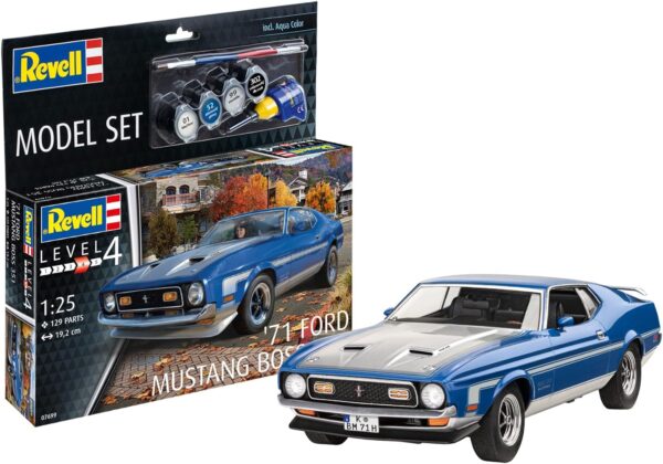 1/25 '71 MUSTANG BOSS 351 W/PAINT & GLUE