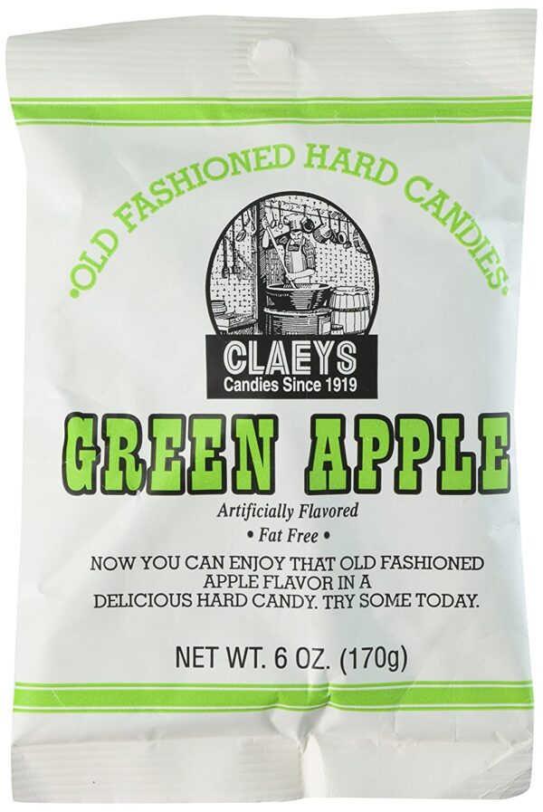 CLAEY'S HARD CANDIES-GREEN APPLE 6OZ.