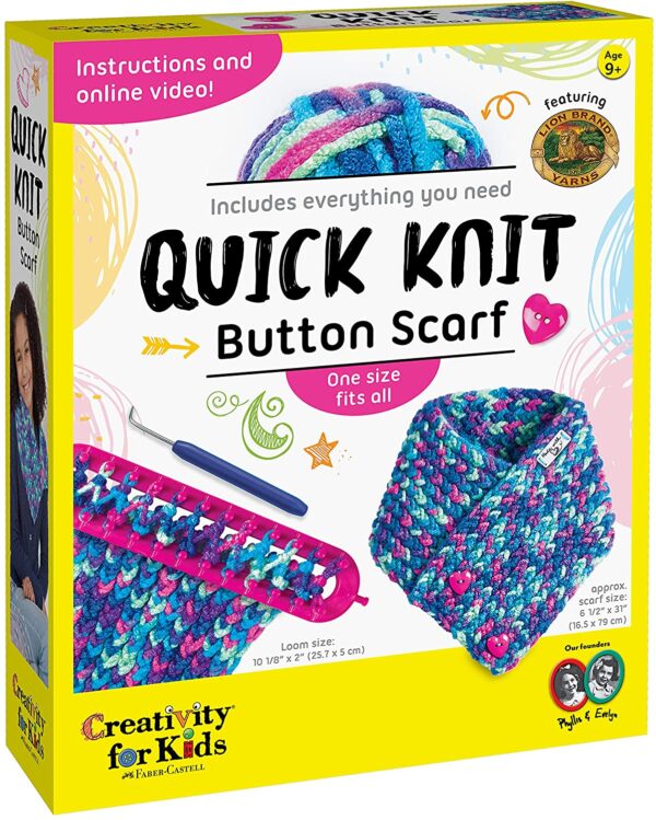 QUICK KNIT BUTTON SCARF