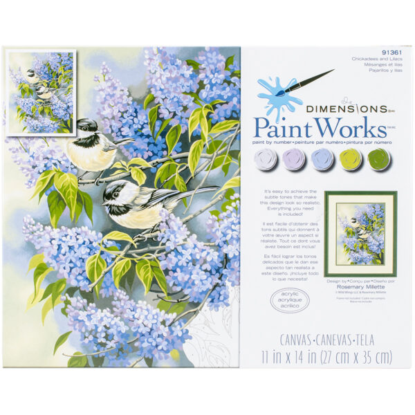 CHICKADEES & LILACS 11"X14"