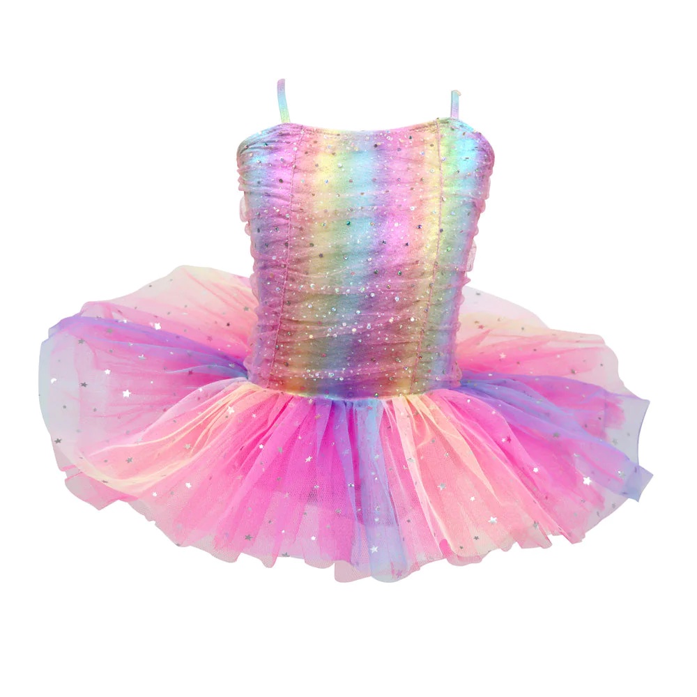 Sparkle Ballet Tutu Size 3/4 Rainbow Ruched Sparkle Ballet Tutu Size 3/4 Rainbow Ruched