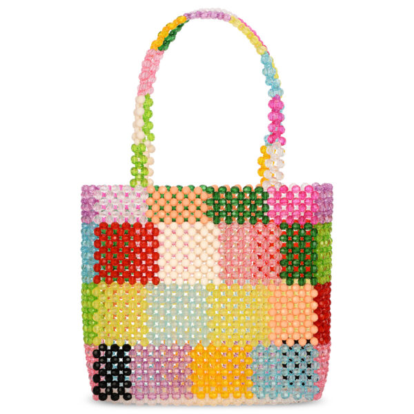 COLOR BLOCK BEADED BAG