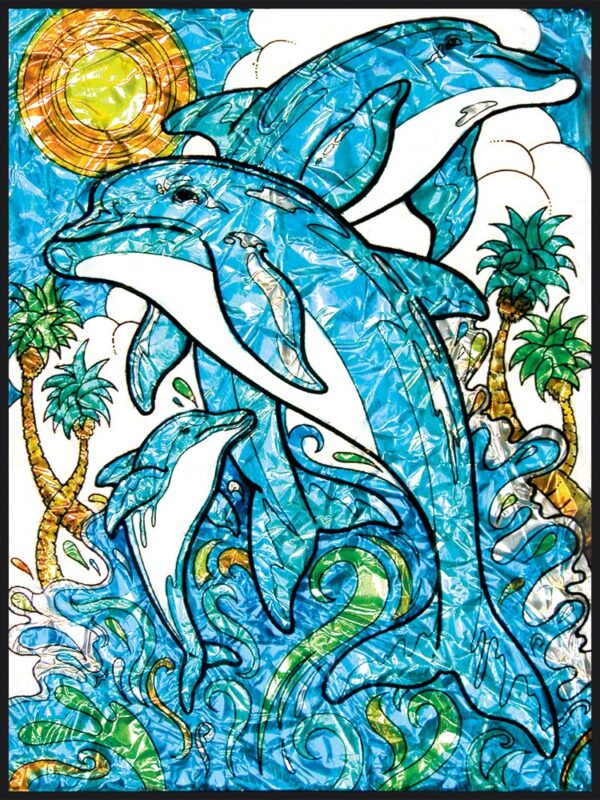 DOLPHINS FOIL PAINT BY NUMBER 8"X10" - Image 2