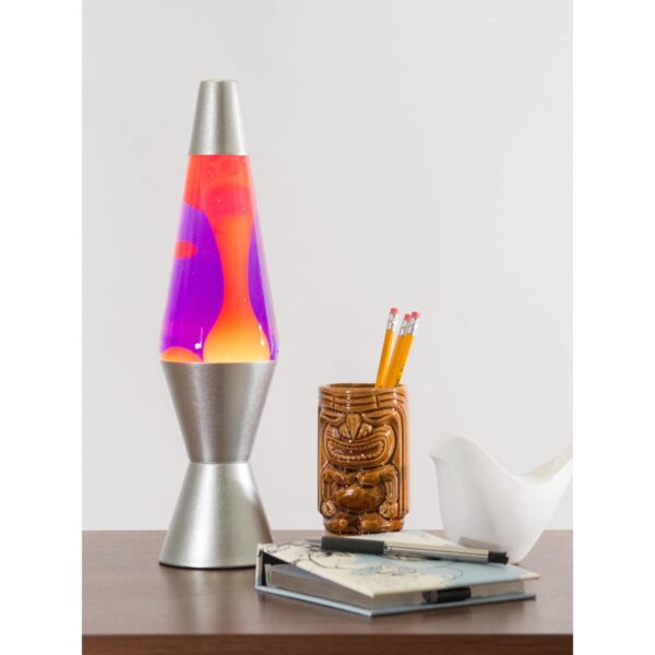 14.5" YELLOW/PURPLE/SILVER LAVA LAMP - Image 2