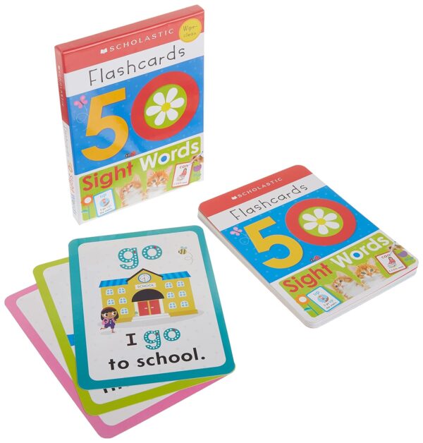 SCHOLASTIC FLASHCARDS 50 SIGHT WORDS WIPE CLEAN - Image 4