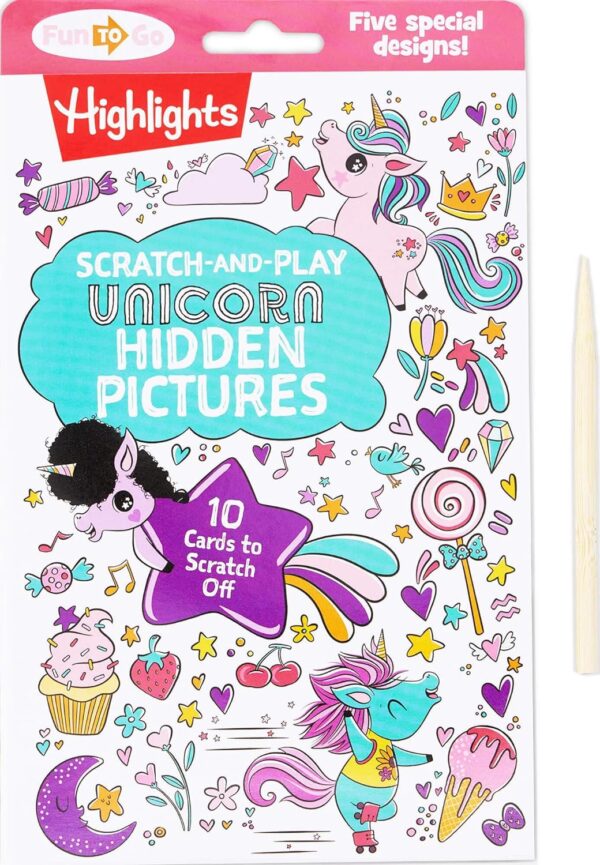 HIGHLIGHTS SCRATCH-AND-PLAY UNICORN HIDDEN PICTURES