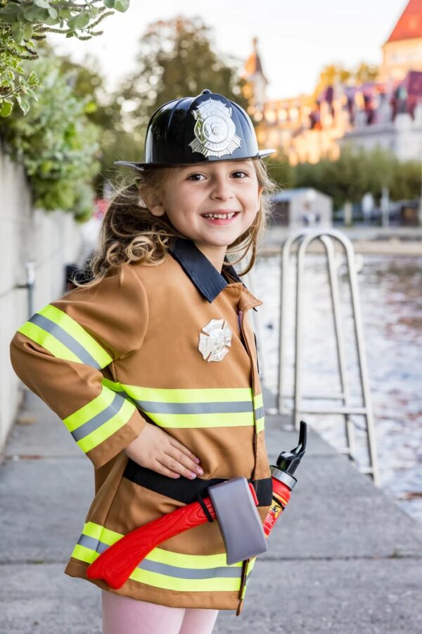 TAN FIREFIGHTER COSTUME-SIZE 5-6 - Image 3