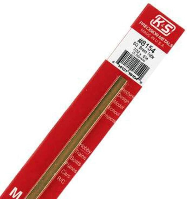 SQUARE BRASS TUBE 7/32" X 12"