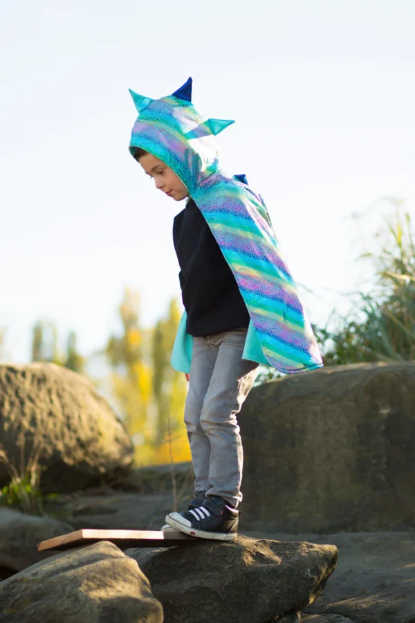 RAINBOW REVERSIBLE UNICORN DRAGON CAPE SIZE 3-4 - Image 3