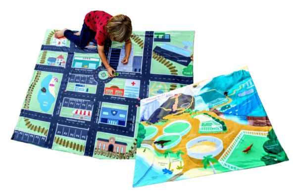 CITY BLOCK DINO EXHIBIT PLAYMAT LEARNING BLANKET