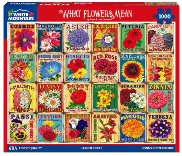 WHAT FLOWERS MEAN 1000PC