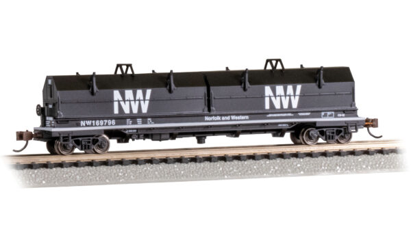 N NORFOLK & WESTERN 55' STEEL CAR W/COIL LOAD