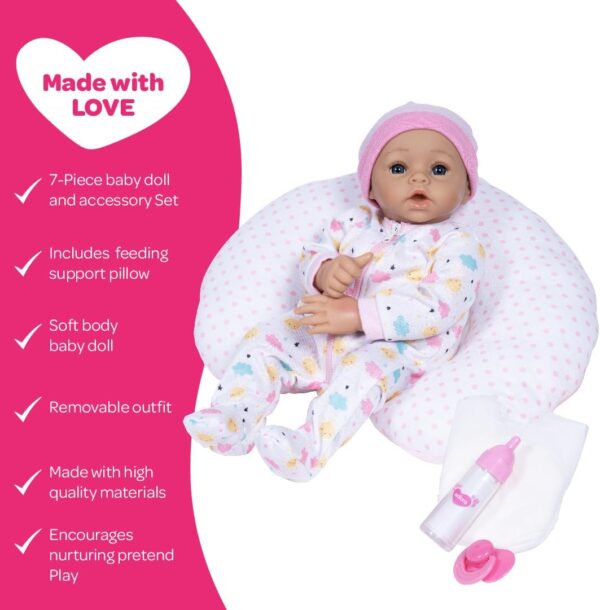 SUNSHINE PINK 7-PIECE 13" BABY DOLL FEEDING GIFT SET - Image 4