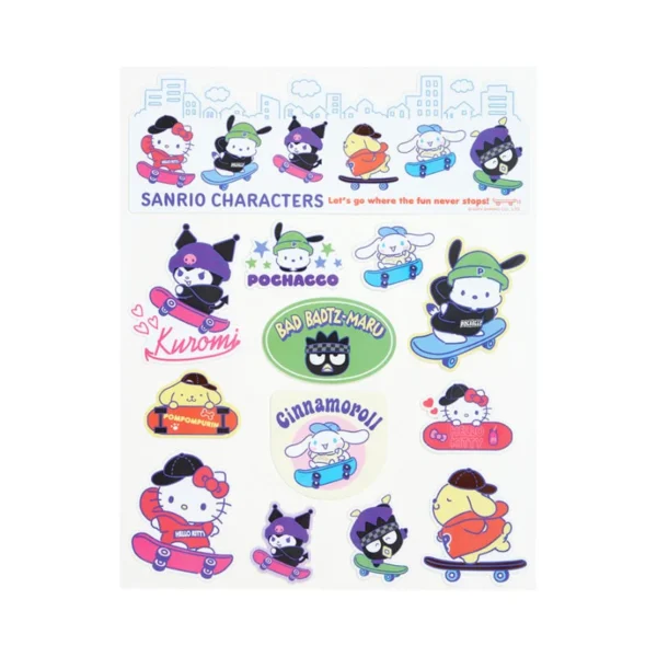 SANRIO CHARACTERS STICKER SET:SKATEBOARD - Image 2