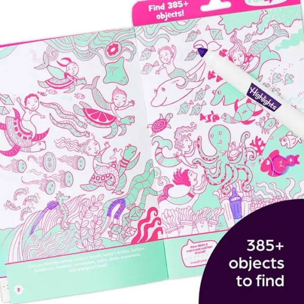 MERMAID NEON HIDDEN PICTURES PUZZLES-HIGHLIGHTS - Image 2
