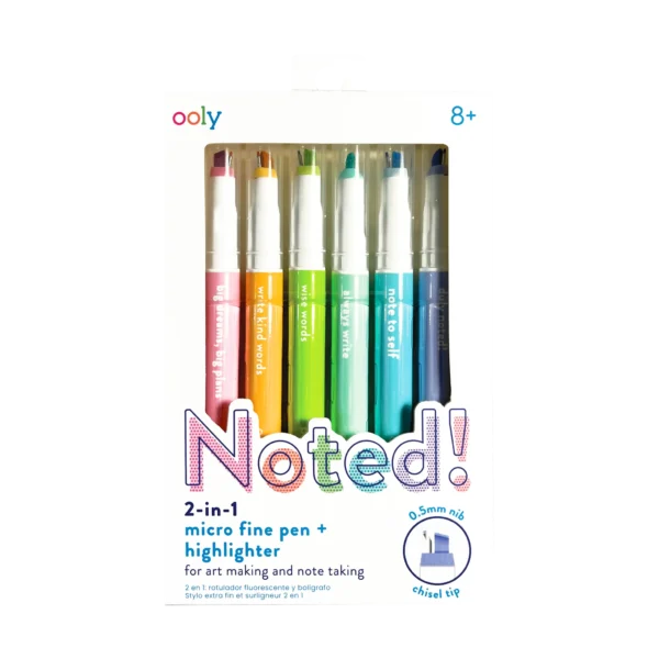 NOTED! 2-IN-1 MICRO FINE PEN + HIGHLIGHTER