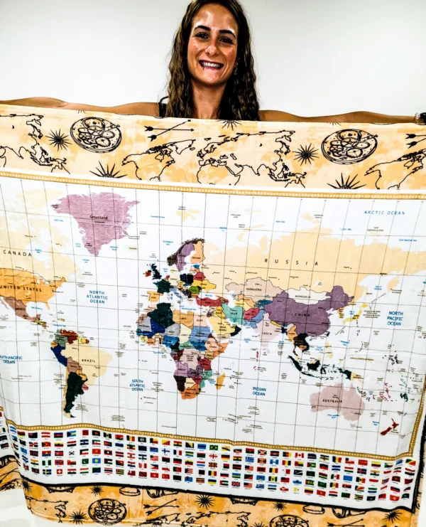 WORLD MAP COUNTRIES AND FLAGS BLANKET - Image 4