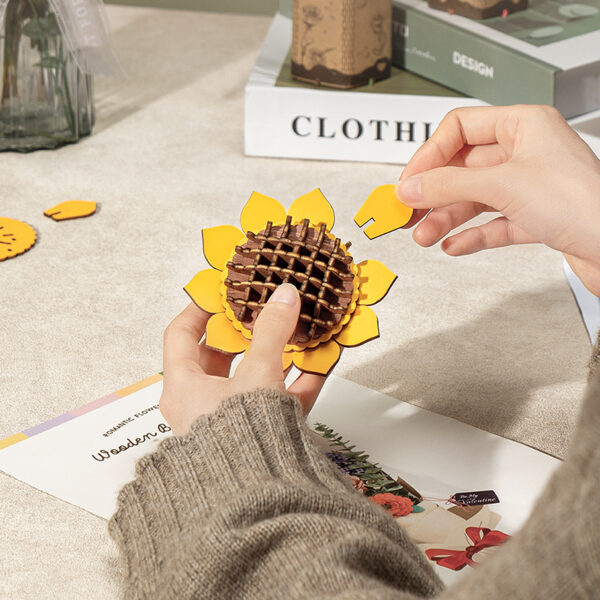 SUNFLOWER WOODEN BLOOM CRAFT BY ROWOOD - Image 3