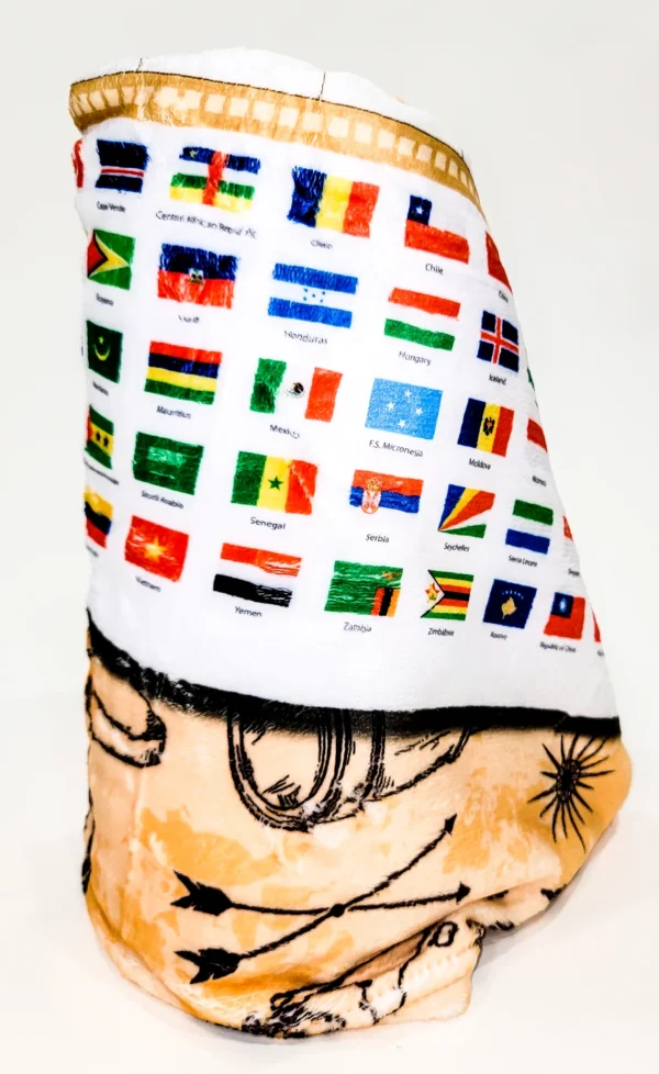 WORLD MAP COUNTRIES AND FLAGS BLANKET - Image 3