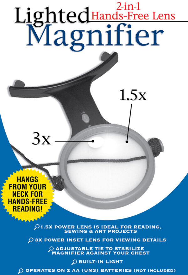 LIGHTED HANDS-FREE MAGNIFIER