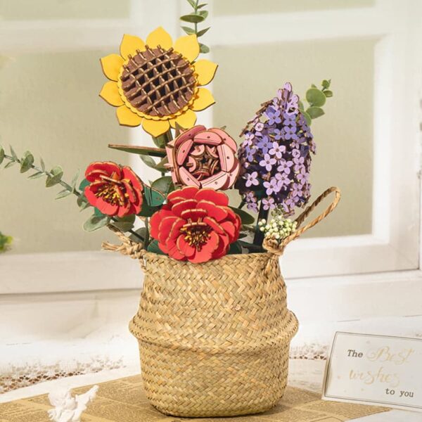 FLOWER BOUQUET WOODEN BLOOM CRAFT BY ROWOOD - Image 2