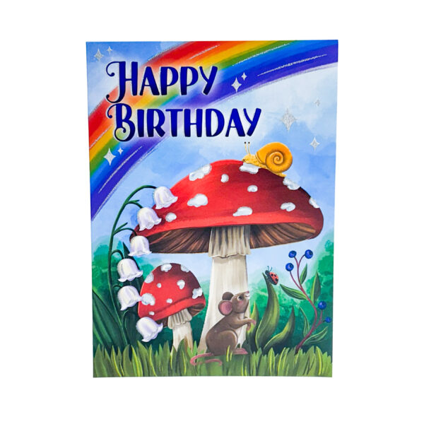 MUSHROOM GLITTER BIRTHDAY CARD