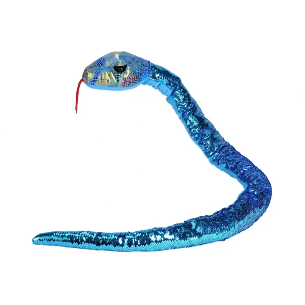 TEAL/PURPLE SEQUIN SNAKE-54" PLUSH