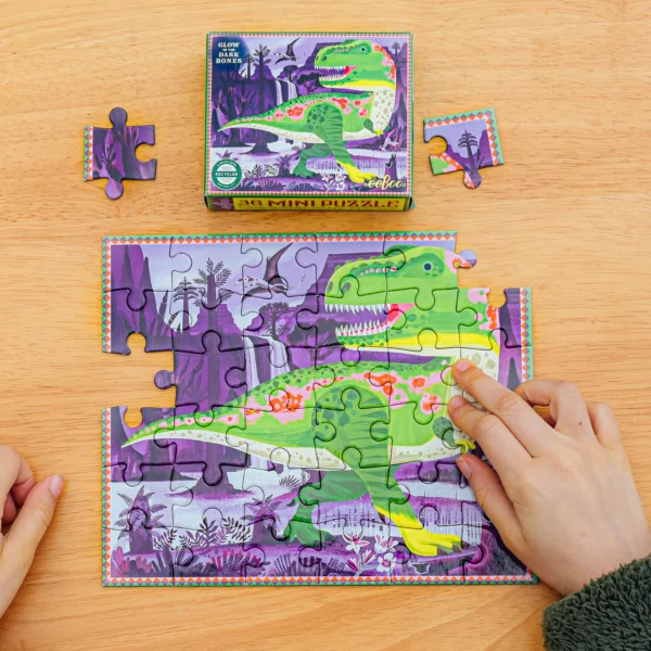 36PC GLOW/BONES DINOSAUR MINI PUZZLE ASST - Image 2