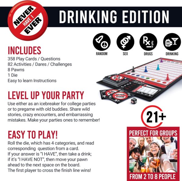 NEVER HAVE I EVER BOARD PARTY GAME-ADULT - Image 3