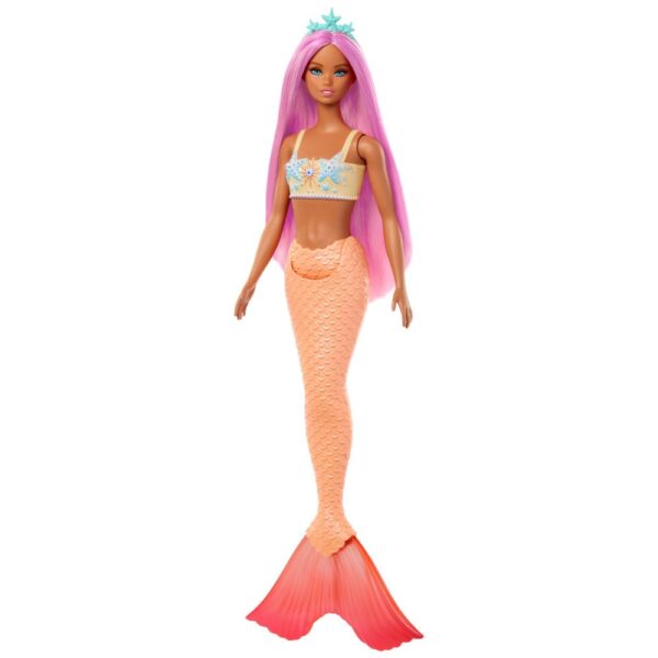 BARBIE MERMAID W/PINK HAIR & SOFT ORANGE TAIL