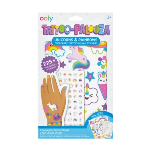 TATTOO PALOOZA: TEMPORARY TATTOOS & NAIL STICKERS-UNICORNS & RAINBOWS (4)