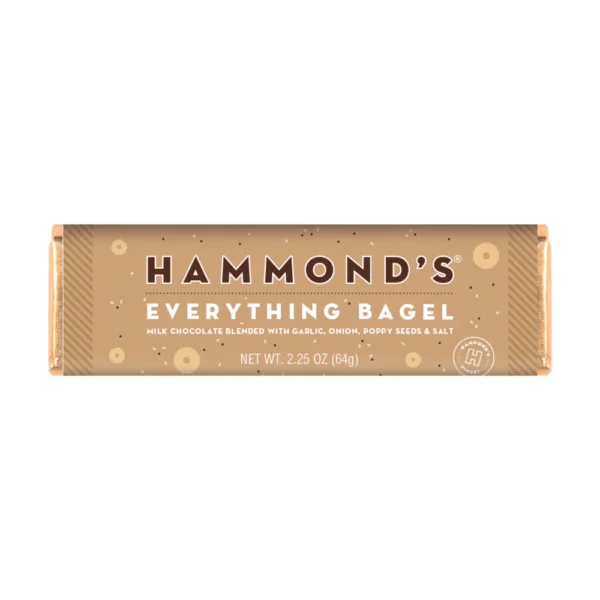 HAMMOND'S EVERYTHING BAGEL MILK CHOCOLATE BAR 2.25OZ