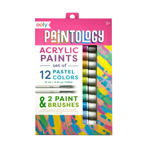 PAINTOLOGY ACRYLIC PAINTS-12 PASTEL COLORS