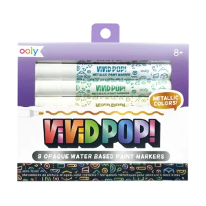 VIVID POP! 8 OPAQUE WATER BASED PAINT MARKERS-METALLIC