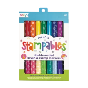 STAMPABLES DOUBLE-ENDED BRUSH/STAMP MARKERS-18