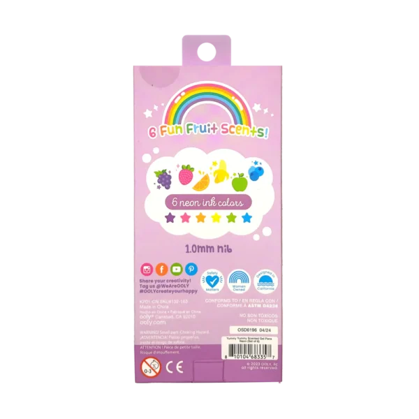 YUMMY YUMMY 6 SCENTED NEON GEL PENS - Image 4