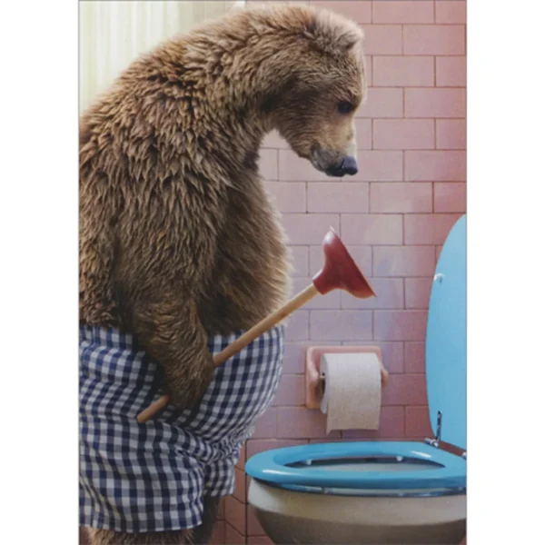 BEAR WITH TOILET PLUNGER FATHER'S DAY