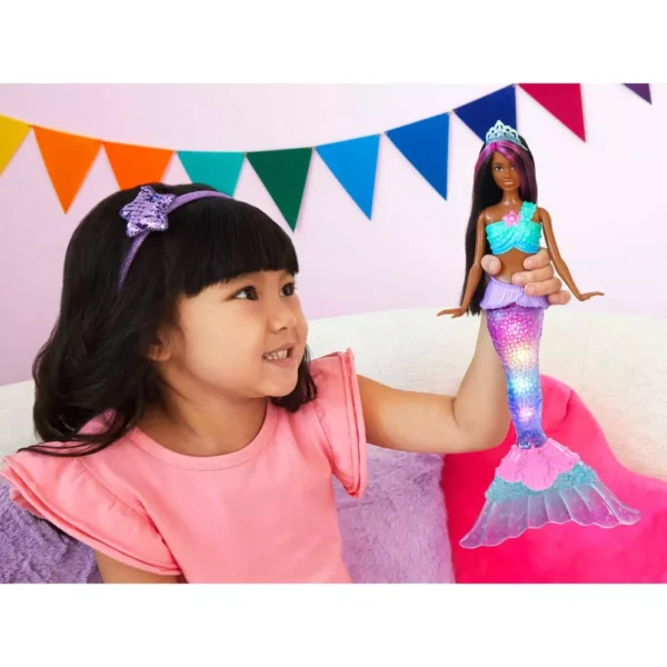 BARBIE DREAMTOPIA TWINKLE LIGHTS MERMAID-DARK SKN - Image 2