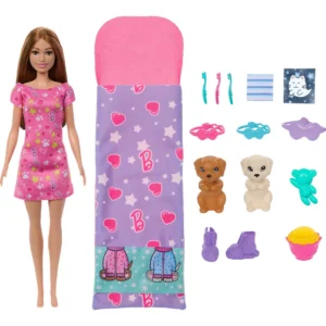 BARBIE SLEEPOVER W/PUPPIES COLOR CHANGE