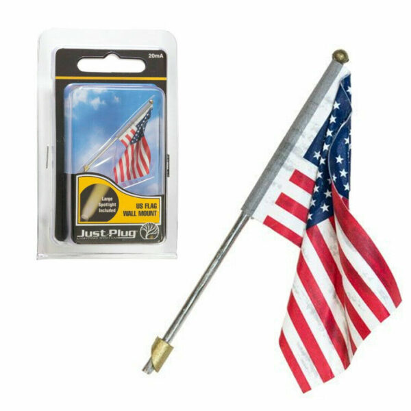 (SALE)WALL MOUNT FLAG SMALL W/SPOTLI