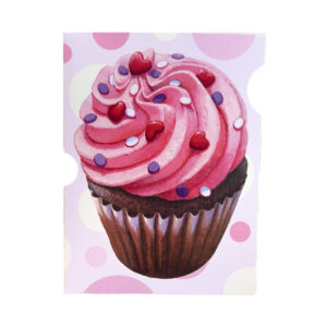 PINK CUPCAKE GIFT ENCLOSURE W/SPRINKLES