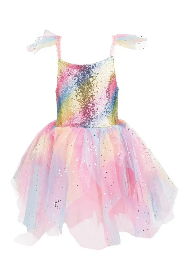 RAINBOW FAIRY DRESS & WINGS MULTI-SIZE 5-6