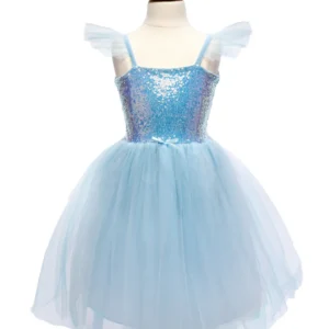 SEQUINS PRINCESS DRESS, BLUE, SIZE 5-6